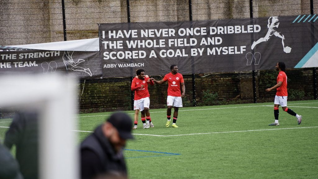 Paddock players celebrating goal